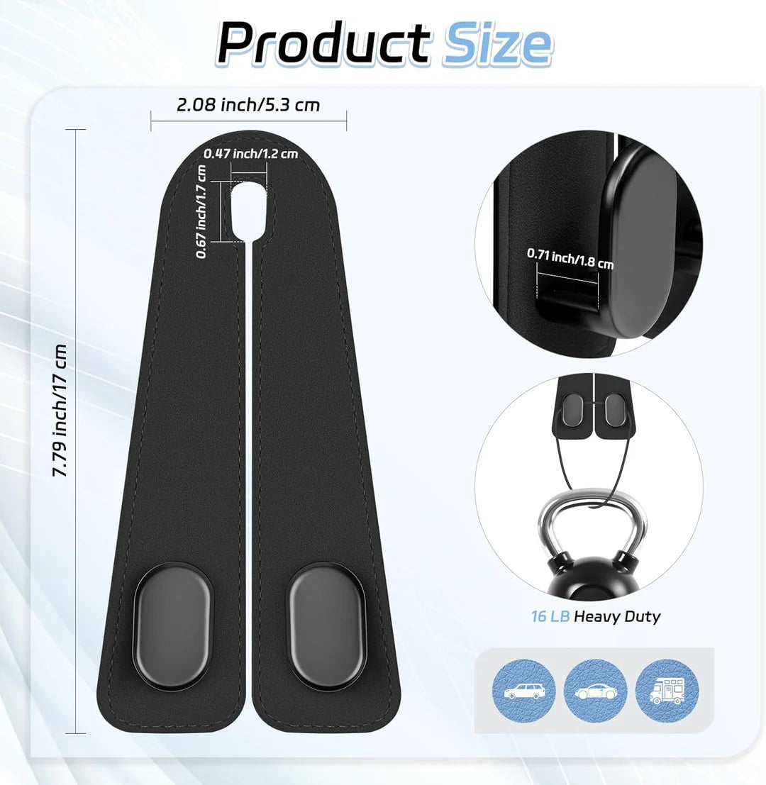Car Seat Headrest Hook PU Leather Pack of 2