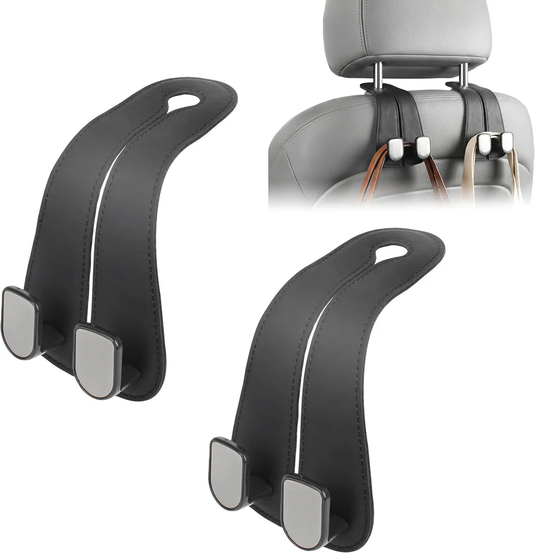 Car Seat Headrest Hook PU Leather Pack of 2